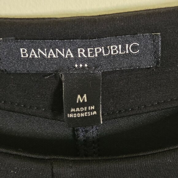 Banana Republic Seamed Knit Midi Dress Black Short Sleeve 2023 Size M - Picture 5 of 7